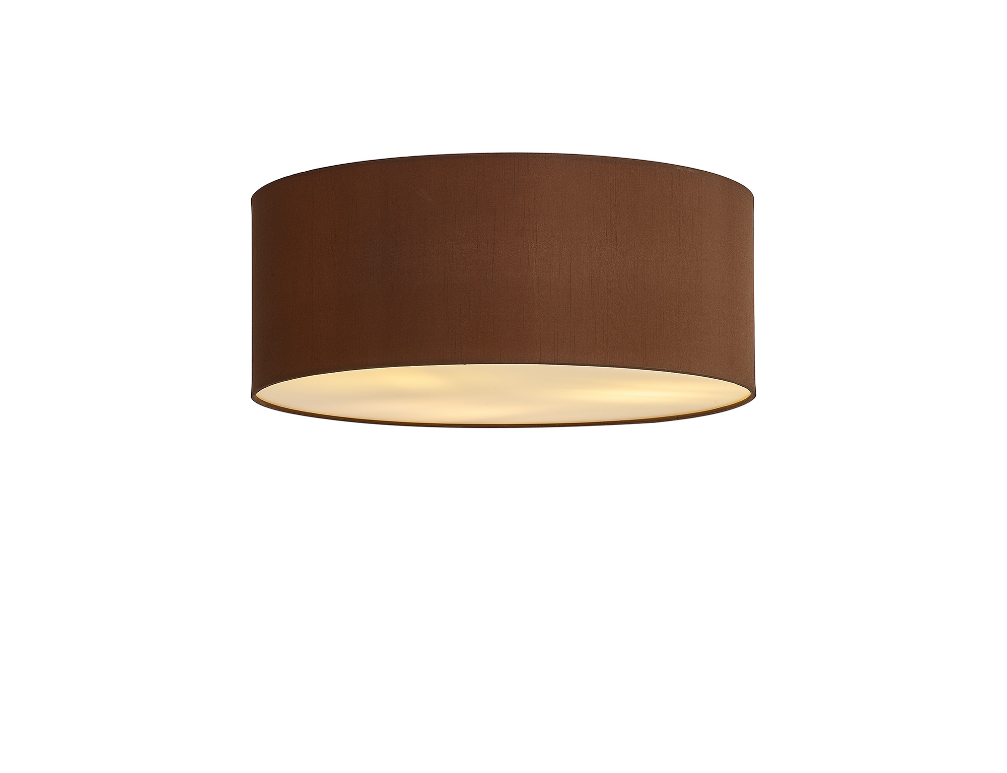 DK0623  Baymont 50cm Flush 3 Light Raw Cocoa/Grecian Bronze, Frosted Diffuser